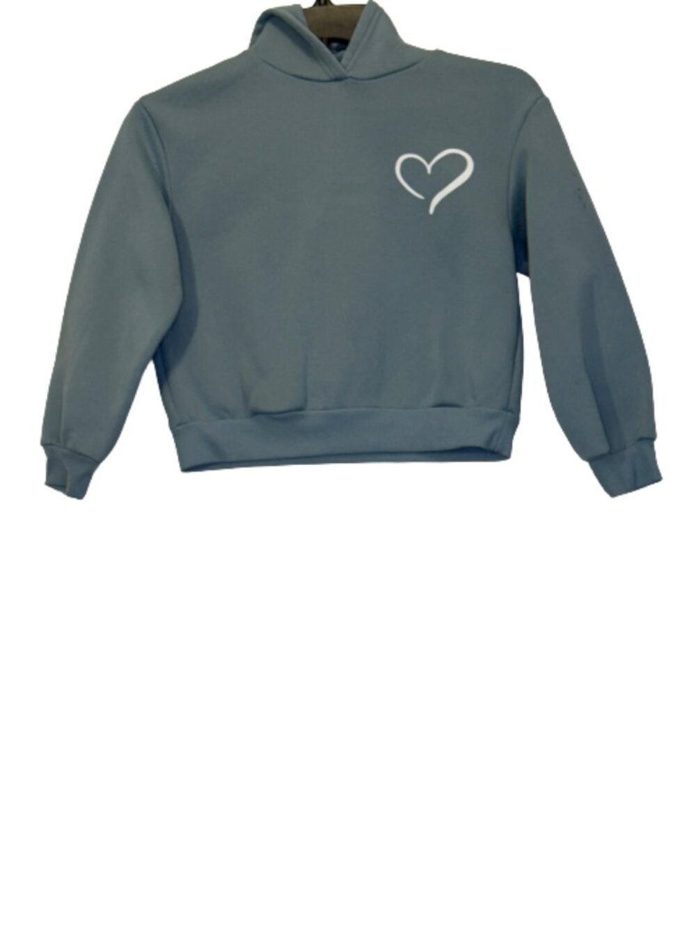 Girl Gray Heart Hoodie Size 8Y